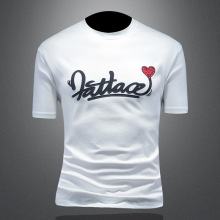 2025新款男士微阔短袖T恤圆领印花时尚大牌男装欧洲站时尚爆款t恤