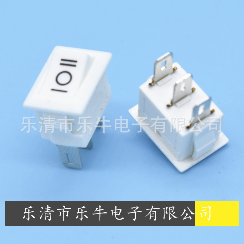 TUV船型开关白色3档KCD11小翘板开关10*15mm3脚3档白色仪表开关