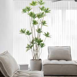 北欧ins风落地仿生绿植仿真植物盆栽百合竹室内客厅假树装饰摆件
