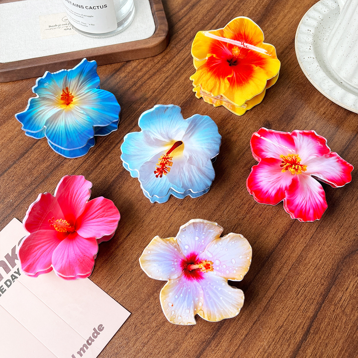 Ácido acético imitación de 10 cm nuevo imitación Fusarium flores clip de pelo vacaciones de turismo de playa fotos flores creativas DIY
