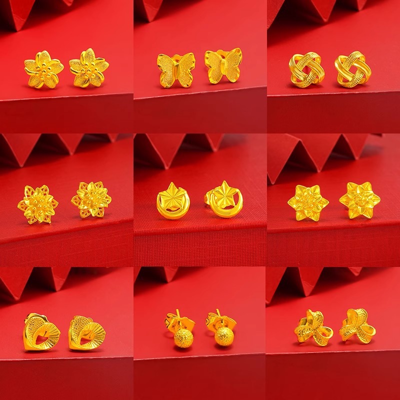 小红书款复古如意结耳钩女镀金天鹅耳环小众高级感蝴蝶耳钉批发