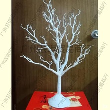 干树枝装饰造景室内桌面摆件挂手饰许愿白色仿真干支树塑料假枝