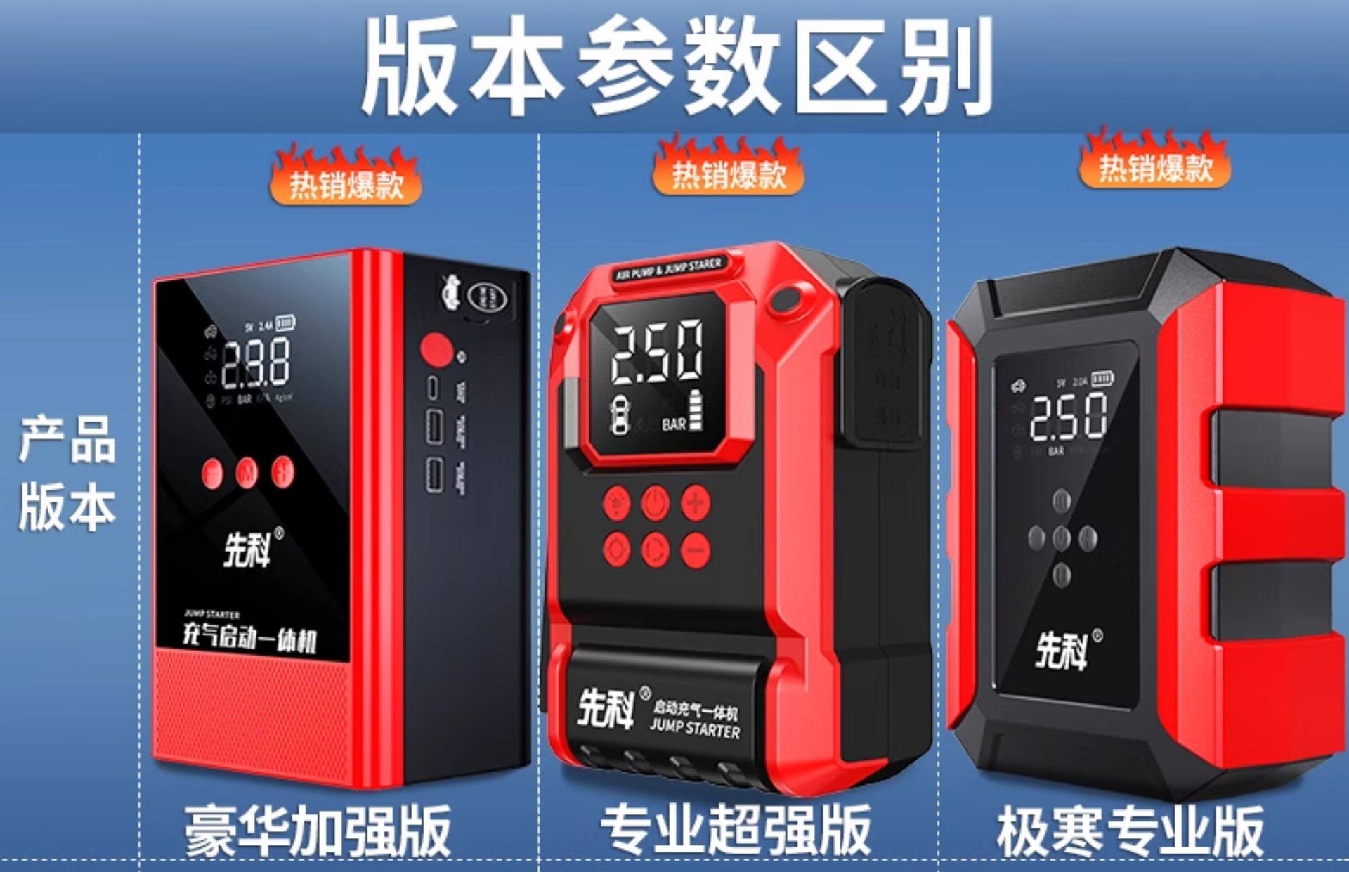 Xianke Car Emergency Jump Starter and Air Pump All-In-One Device, Large Capacity Power Bank, Battery Jump Starter, Power Supply Gadget