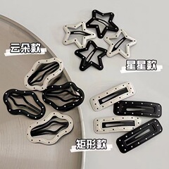 黒と白の水玉模様のレザースターヘアピン女性用五芒星多用途ヘアピンサイド前髪クリップbbクリップ工場