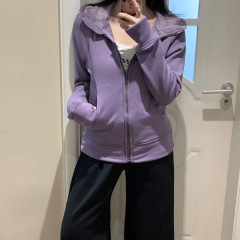 修身卫衣外套女款紧身初秋秋季2025薄款新款穿搭上衣即墨卫衣短款