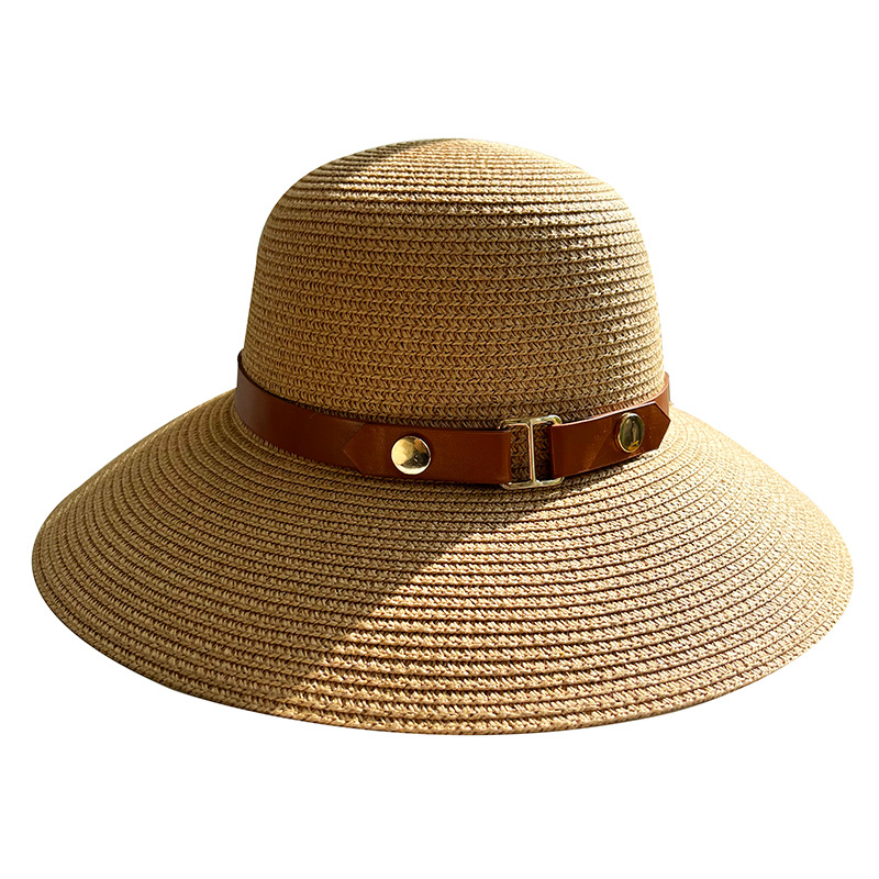 Sombrero de ala grande de verano para mujer sombrero de paja playa casual sombrero para el sol protección UV sombrero para el sol moda todo fósforo sombrero de pescador