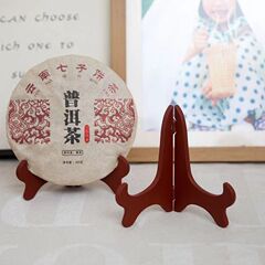 棕色塑料七子茶餅支架普洱茶餅托架茶葉架白茶餅架盤子時鐘支架