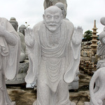 青石五百罗汉韦陀菩萨佛像雕塑 花岗岩景区石刻18罗汉 抛光度高
