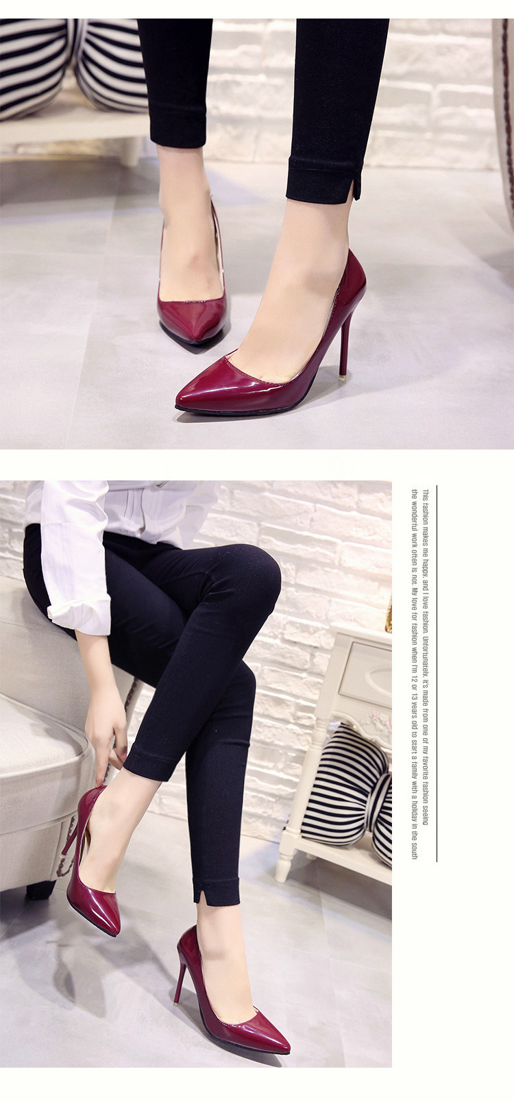 Damen High Heels Aus Lackleder Mit Spitzer Zehenpartie_voghion.com