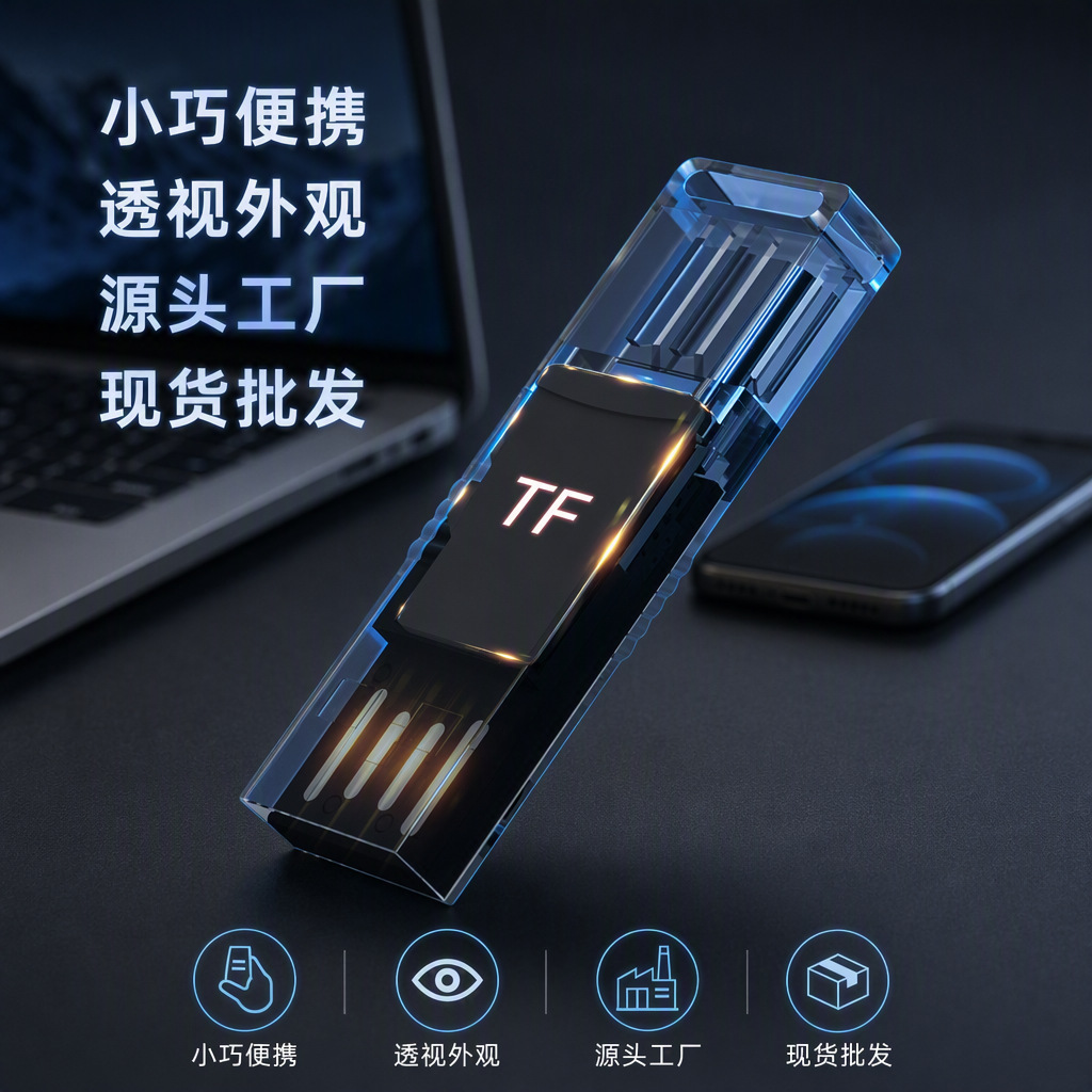 tf内存卡读卡器多合一type-c手机电脑通用OTG存储卡高速TF读卡器