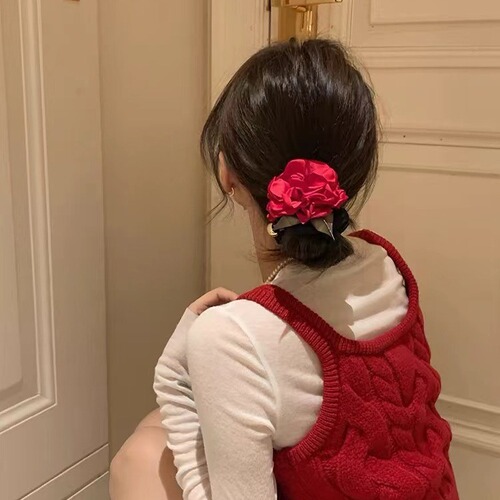 2024 Super Fairy Flower Large Intestine Hair Tying Ribbon for Girls Elegant Style Rubber Band Hair Tie Ins