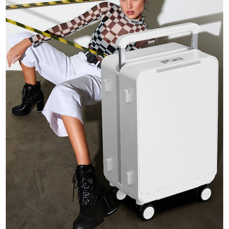 인터넷 인기 신상품 전면 개방형 와이드 레버 캐리어, 비즈니스용 대용량 저소음 여행 가방, 남성용 만능 바퀴 패션 캐리어, 비밀번호 잠금 캐리어