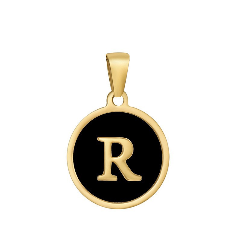 4g Weight Pendant Jewelry Making Type 16mm Jewelry Making Size DIY Jewelry Accessories Classification 1 Piece Quantity 304 Stainless Steel Material Letter, Word Pattern Classic Style Style Enamel, Plating Craft Black Color 1 Piece 16mm 304 Stainless Steel Letter Word Pendant DIY Jewelry Accessories 18