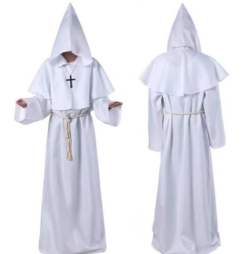 Halloween cosplay medieval monk's robe, monk's robe, wizard's robe, priest's robe, COS costume stage costume