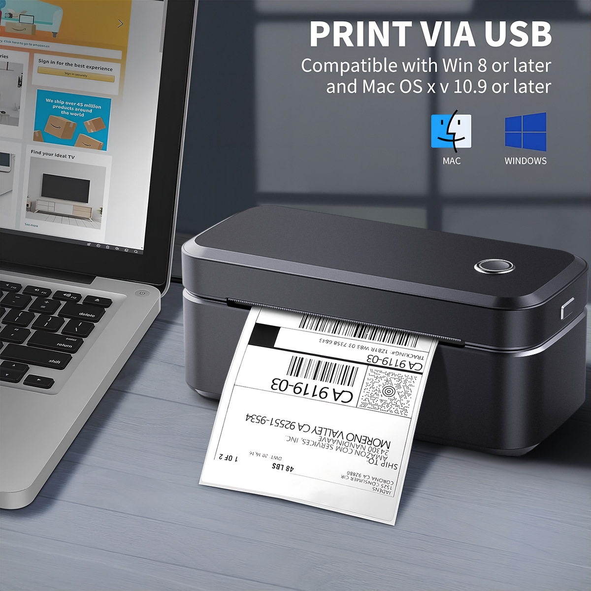 4x6 Direct Thermal Bluetooth Barcode Label Printer 2