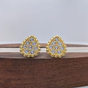 New cross-border hot gold drop earrings moissanite 925 silver fashionable elegant women's earrings