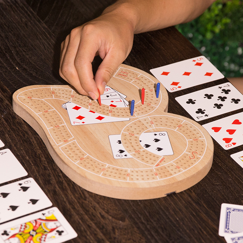 Fabricante de madera Amazon cribbage poker pegs de escritorio Kribich tablero de juego de madera