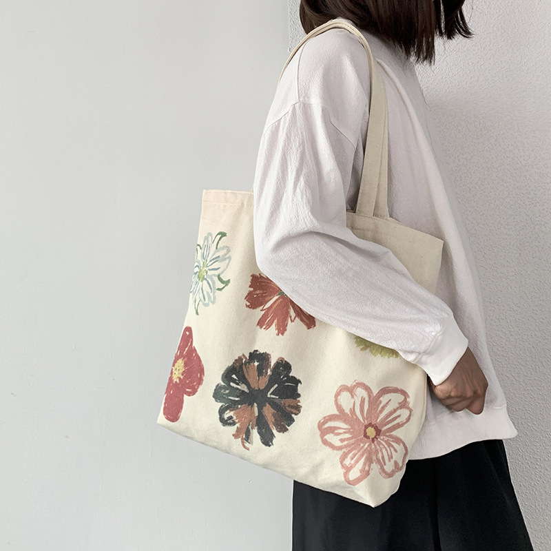 Women's Streetwear Flower Canvas Shopping Bags display picture 1