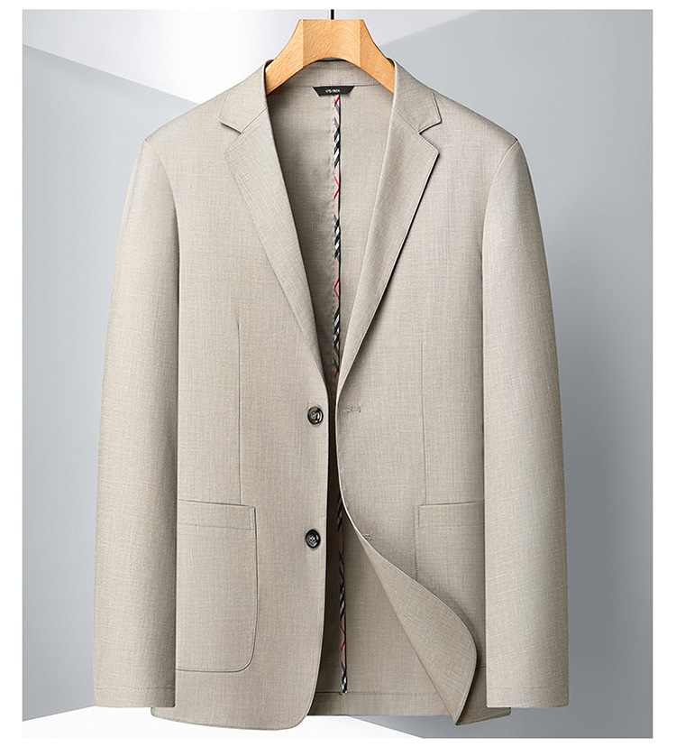 Erkek Giyim Erkek günlük takım elbise ilkbahar ve sonbahar keten hafif lüks iş tek batı orta yaşlı ve genç tek düğmeli moda takım elbise ceket_voghion.com
