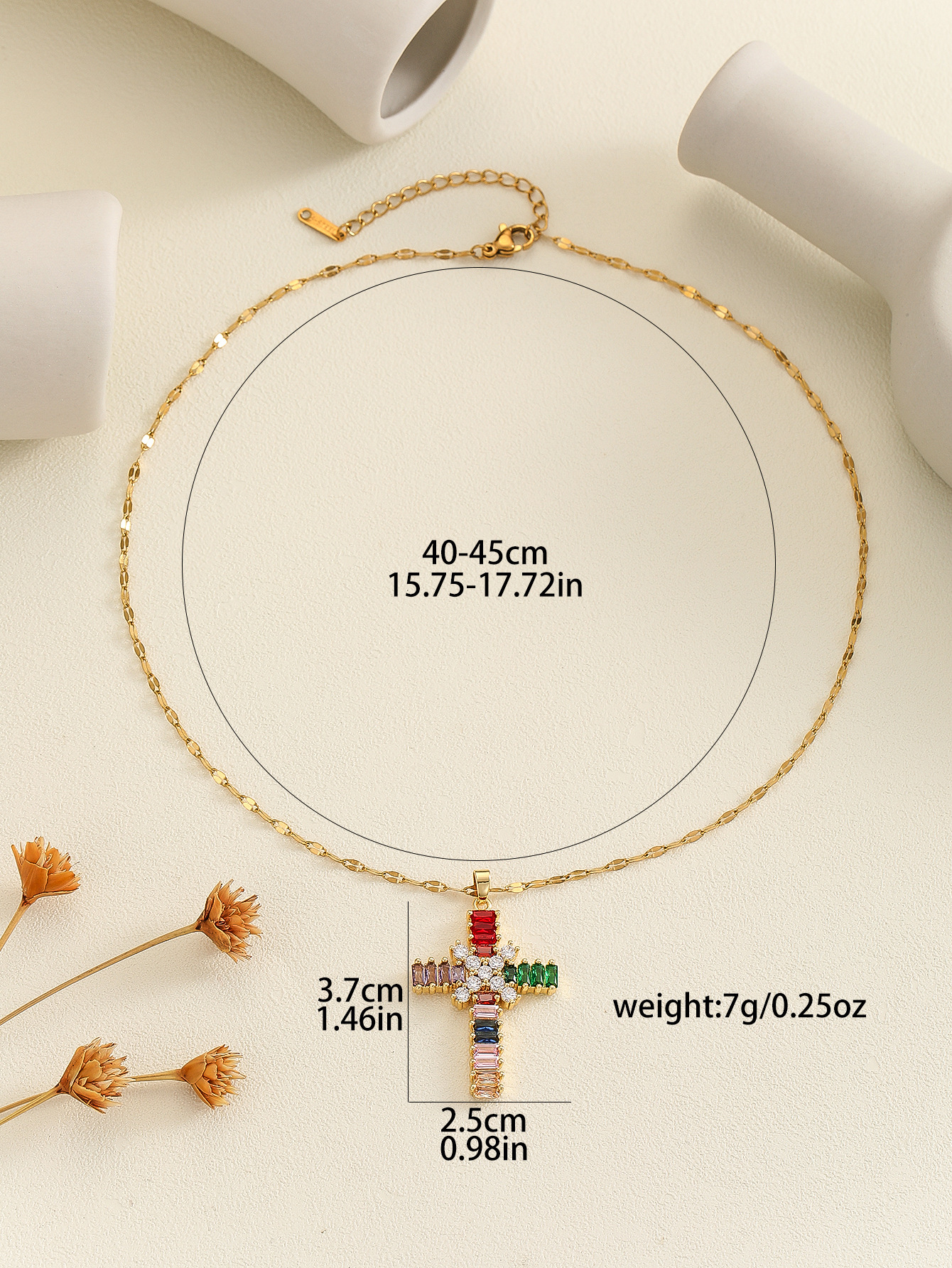 9g Weight Copper Pendant Material Rhinestones Inlay Material Pendant Necklace Classification Copper Chain Material 1 Piece Quantity Holiday, Daily Occasion Copper Material Cross Pattern Women's Gender Inlay Design Simple Style, Classic Style Style Copper Inlay Cross Rhinestones Pendant Necklace 2