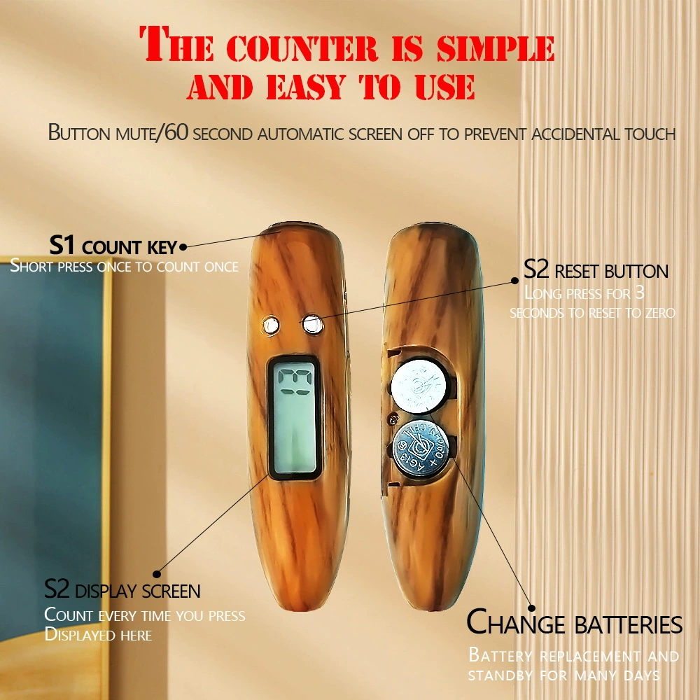 Цилиндрический брелок под дерево 2061 года со светодиодной подсветкой, цифровой счетчик jishuqi99999, пятизначный счетчик