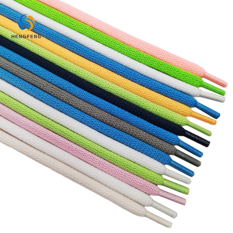 Multicoloured solid color wear-resistant woven shoelaces