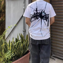 黑8斯TU西破碎世界巡游印花短袖T恤夏季24新款男女情侣款学生ins