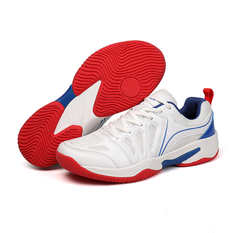Cross-Border New Tennis Shoes, Couples Badminton Shoes, Men's and Women's Shock-Absorbing, Rebound, Breathable Sports Professional Large Size Shoes
