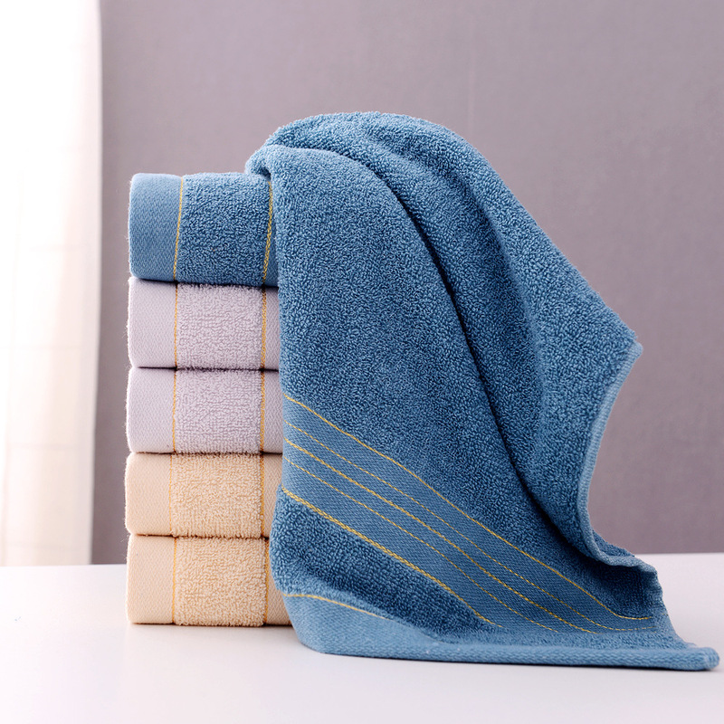 Manufacturer Wholesale Pure Cotton Gold Thread Cut-Off Cotton Towel Plain Color All-Cotton Face Towel Household Gift Box Embroidered Logo Manufacturer Wholesale Pure Cotton Gold Thread Cut-Off Cotton Towel Plain Color All-Cotton Face Towel Household Gift Box Embroidered Logo