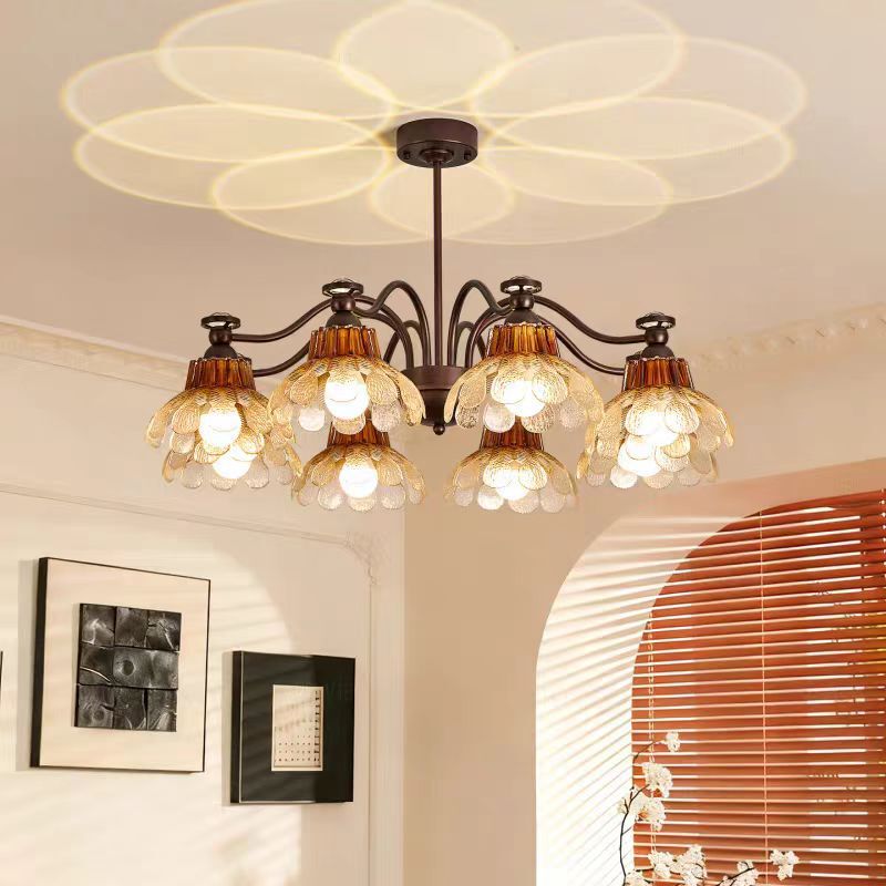 Zhao Yue French Living Room Chandelier Designer Retro Amber Crystal Lamp Light Luxury High-End Mid-Century Style Lamps