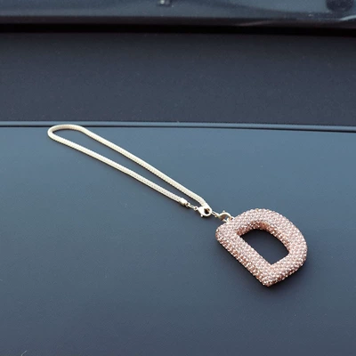 Car hanging, pendant pendant - d-letter-car-pendant-champagne-color