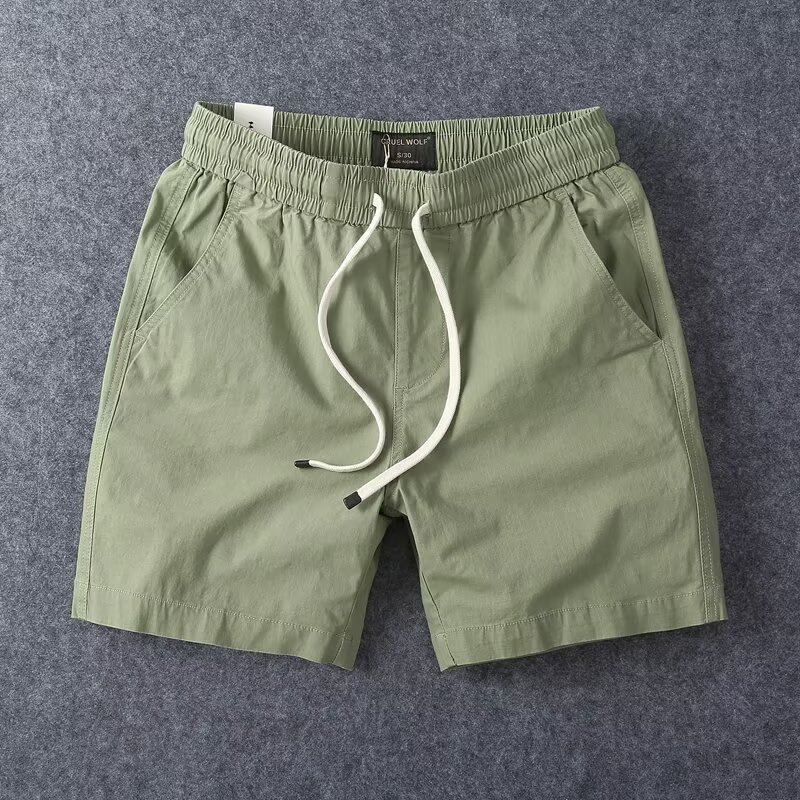 Men's Pants Summer Trendy Brand Japanese Cotton Stretch Workwear Casual Shorts Men's Loose Three-point Pants