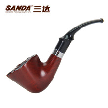 三达SD-737实木烟斗循环过滤弯式耐用烟斗烟嘴过滤器豪华礼盒套
