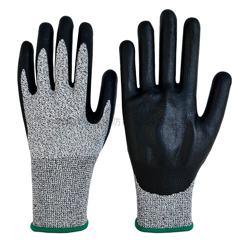 防切割丁腈超细发泡手套防护耐磨浸胶劳保手套工地干活防割手套工