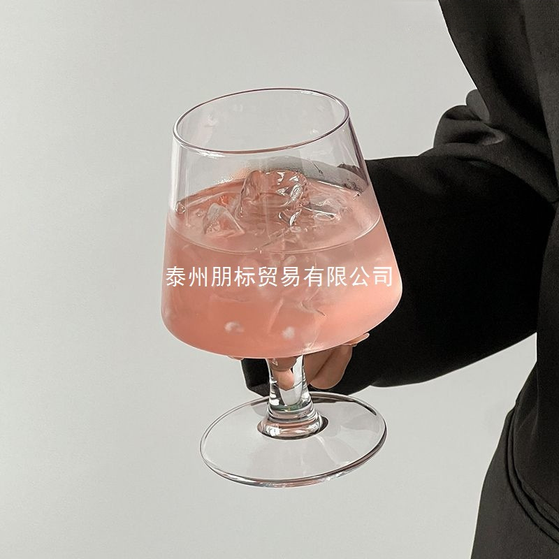 ins网红餐厅玻璃酒杯苏打水气泡杯矮脚白兰地杯冰咖啡杯饮料杯子|undefined