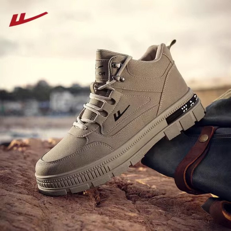 Pull Back Boots Men's Shoes 2025 Boots Outdoor Leisure High-Top Men's Hiking Shoes Labor Protection Shoes Work Shoes