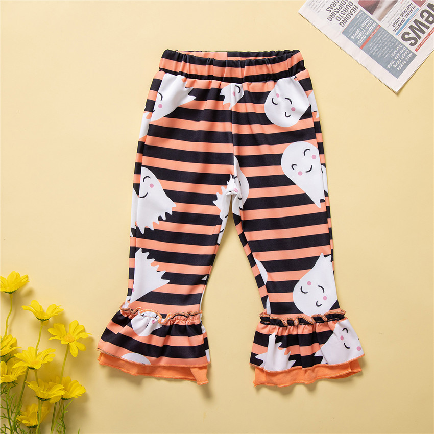 Halloween Fashion Stripe Polyester Girls Clothing Sets display picture 5