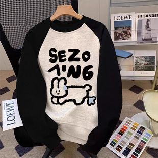 �߼���ײɫ�l��Ů �����oversize��a��������С����ins�W������
