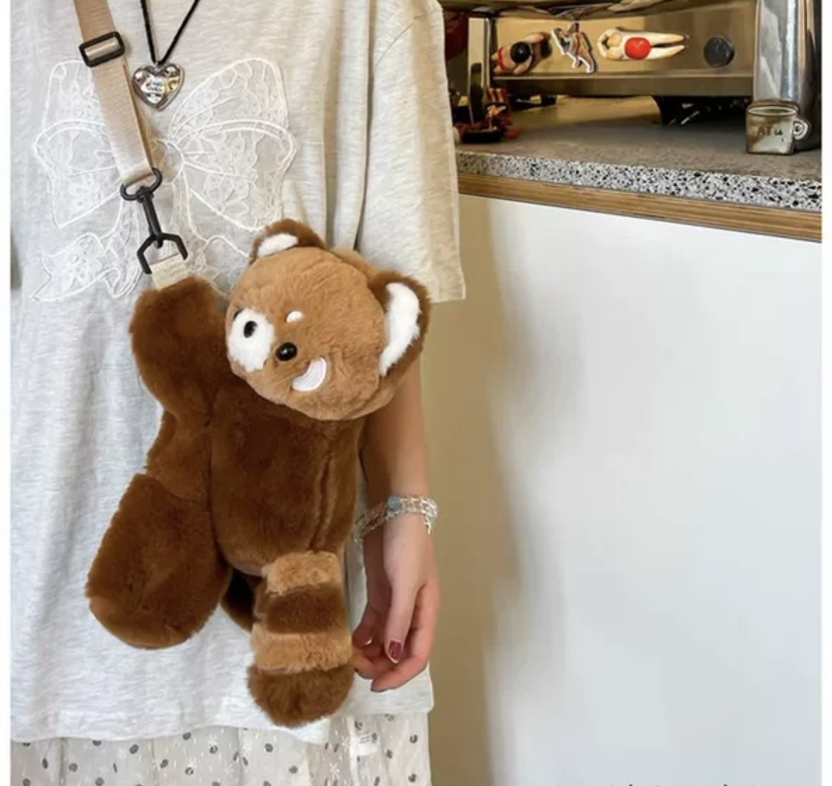 612g Weight Nylon Lining Material Zipper Closure Type Double Shoulder Straps Strap Type Casual, Shopping Occasion Plush Material Women's Backpack Backpack little bear, Dog, Sheep Pattern All Seasons Season Women's Gender Cute Style Cylindrical Shape Little Bear Dog Sheep Casual Shopping Women's Backpack 10