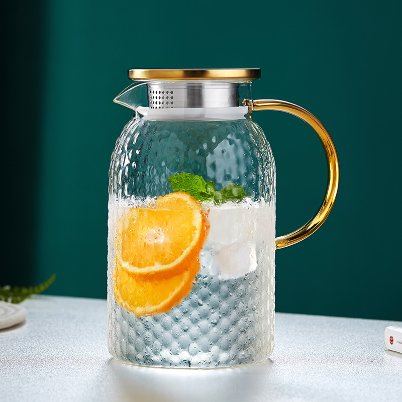 Jarra de agua fría de vidrio de borosilicato alto, tetera resistente al calor, juego de lujo, recipiente para granos de arroz, jarra para preparación en frío.