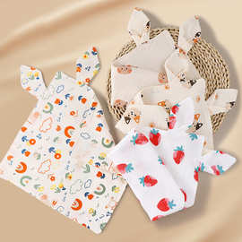 宝宝口水巾四层纱布小方巾安抚巾围兜儿童用品喂奶巾婴儿擦嘴毛巾