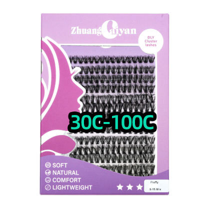 Pestañas postizas DIY transfronterizas, esponjosas, curva D, 30P 60P 80P 100P, pelo termofusible, exportación al por mayor a Europa y América