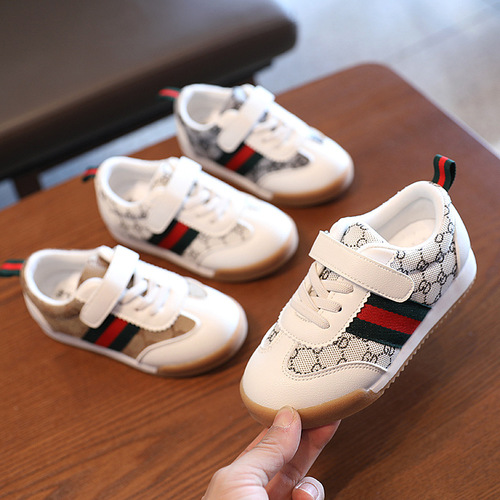 Children's spring new Korean style sports shoes, versatile girls' white shoes, children's shoes, boys' shadow gray fashionable sneakers