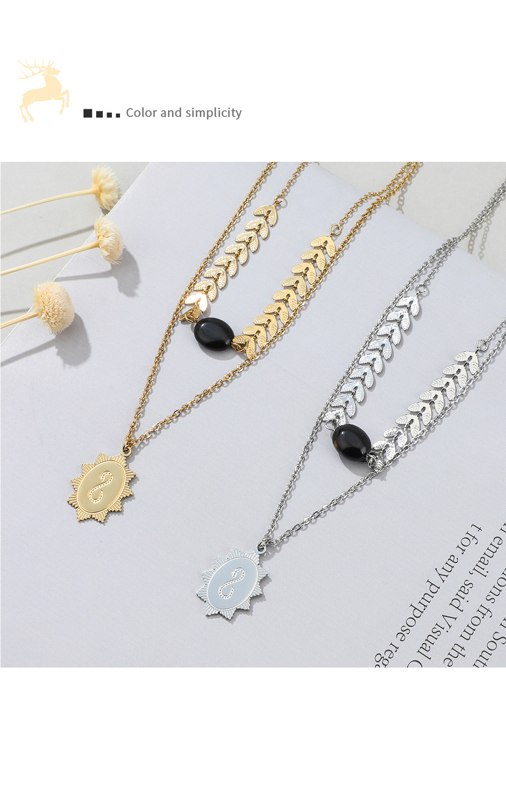 Letter Stainless Steel Titanium Steel Pendant Necklace Wholesale display picture 3