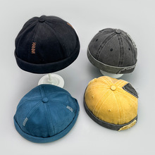 新款补丁英伦复古嘻哈地主帽男女遮阳原宿风街头休闲瓜皮帽子批发
