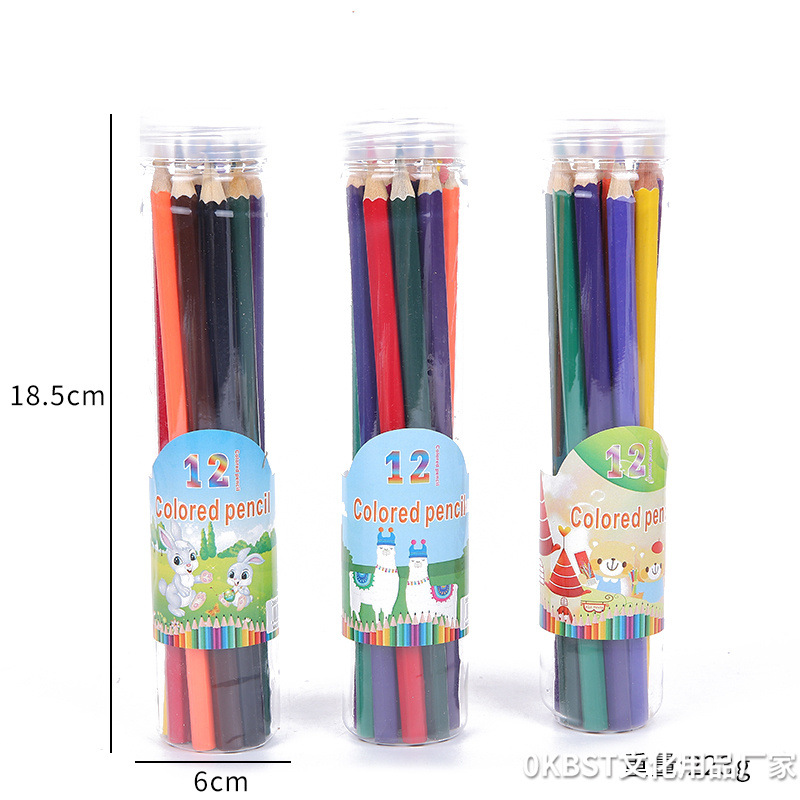 Set de lápices de colores con mariposa azul, 12/18/24/36 tonos, lápices oleosos para dibujo infantil y escolar