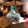 Зелёный (заколка с помпоном и зайчиком)