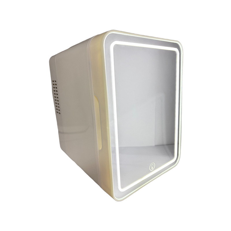 Cross-Border Mini Refrigerator for Dormitory, One-Person Makeup Mirror, Led Light, Rapid Cooling, Energy Saving and Noise Reduction for Rental Housing