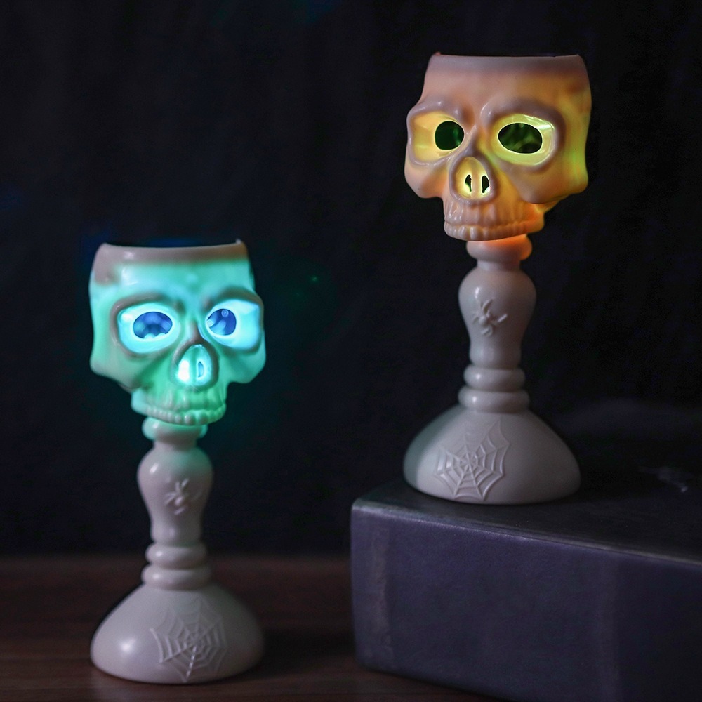 Nuevo Halloween decoración lámpara calavera candelabrera LED iluminante lámpara de noche tabla de fantasmas de la atmósfera del festival de props
