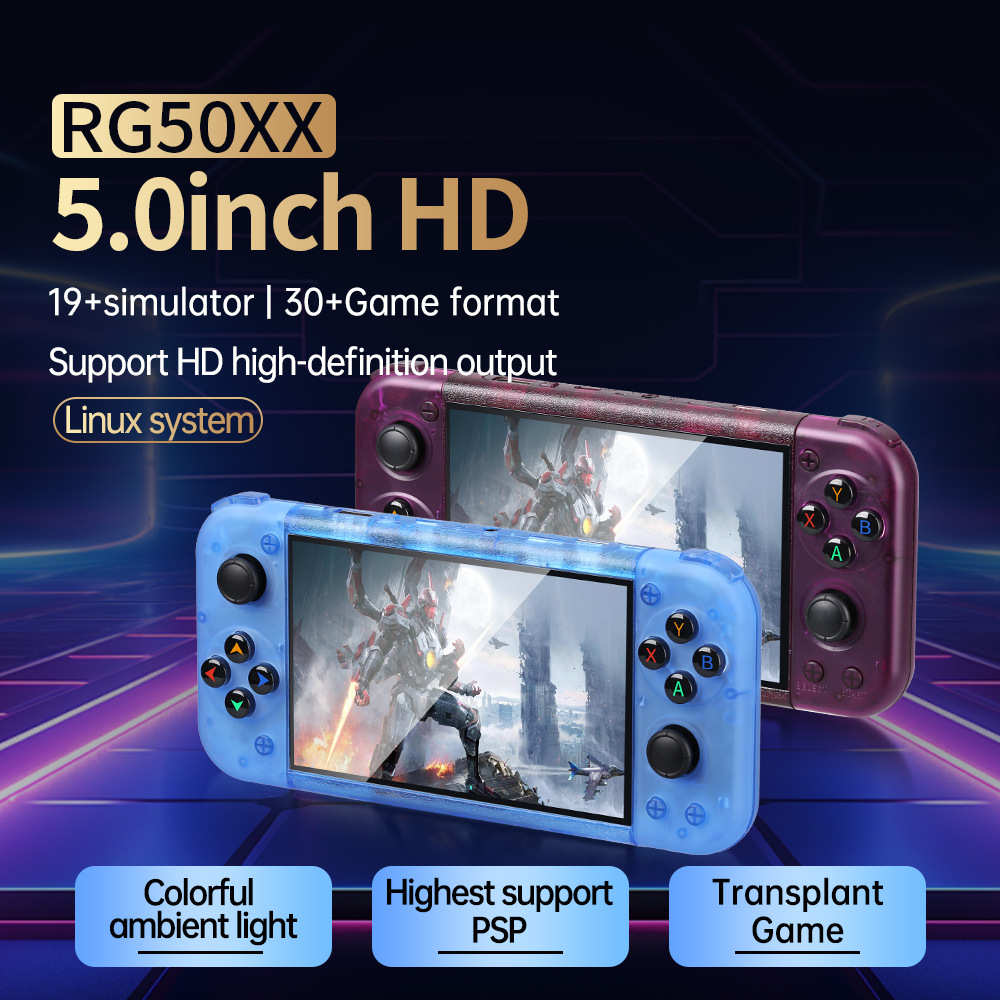 Retro Horizontal Handheld RG50XX Portable GBC Arcade GBA Double Open Source PSP Game Machine LINUX System